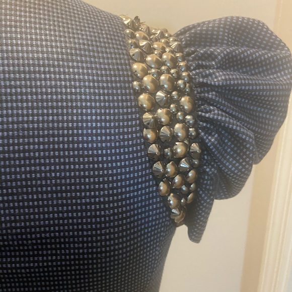 Blue/ Black 80's Detailed Short Jacket Blazer - Picture 5 of 8